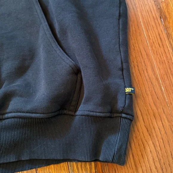 90’s CAT Construction Vintage Quarter Zip Hooded Sweatshirt - Picture 6 of 13